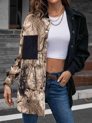 Stylish Contrast Color Dropped Shoulder Shirt