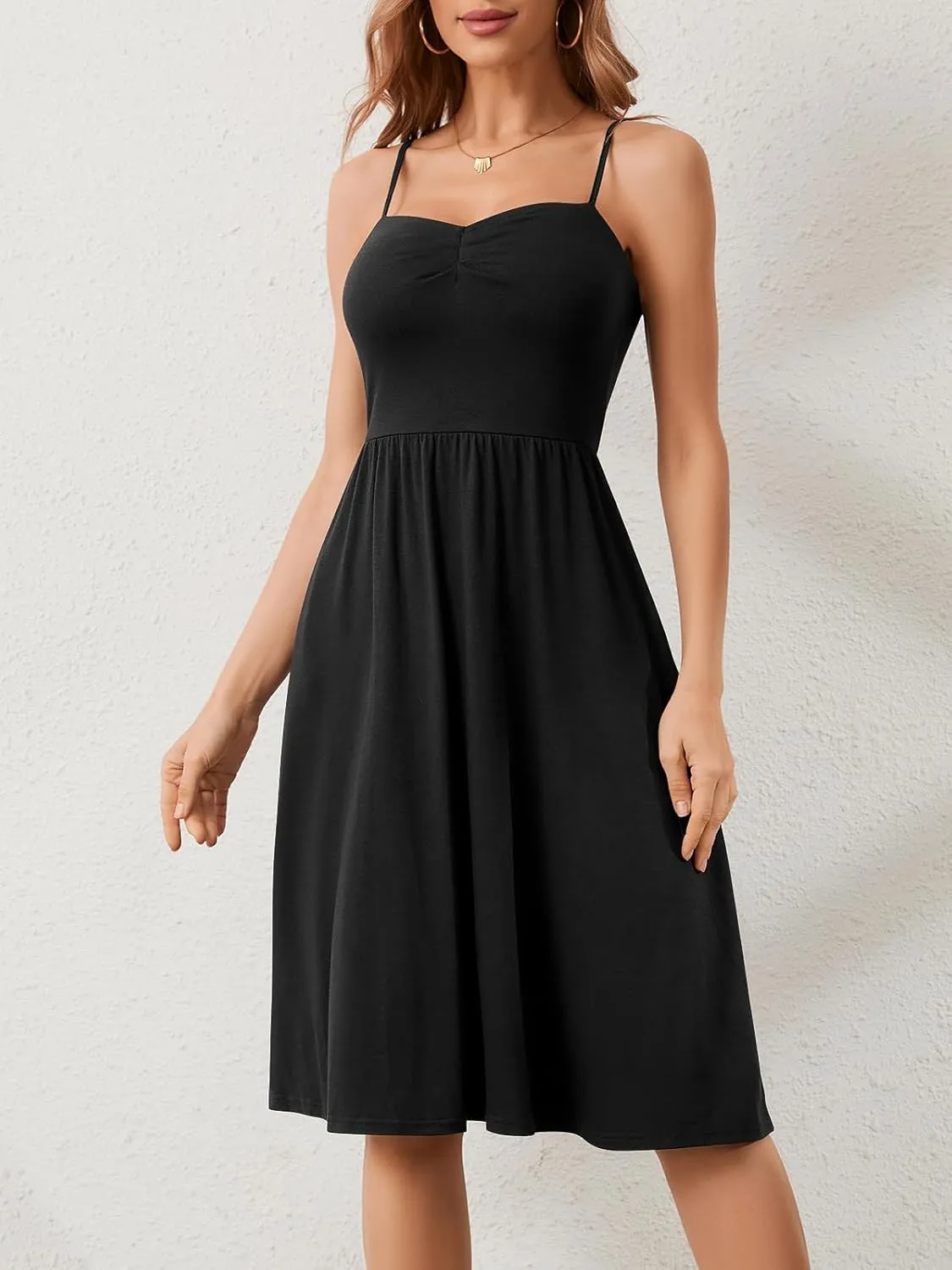 Sundresses for Women 2025 with Pockets Sleeveless Spaghetti Strap Aline Summer Dresses