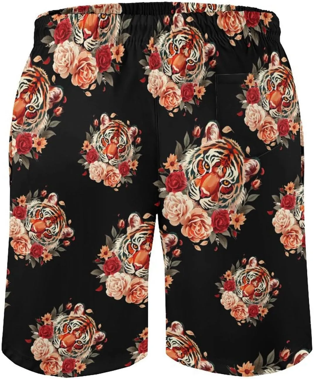 Tiger Flower Men's Swim Trunks Quick Dry Board Shorts Breathable Summer Beach Shorts Bathing Suits