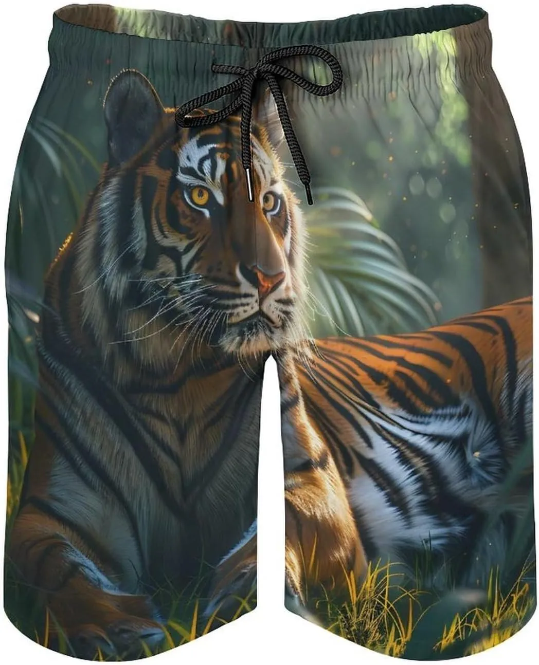 Tiger Men's Swim Trunks Quick Dry Board Shorts Breathable Summer Beach Shorts Bathing Suits