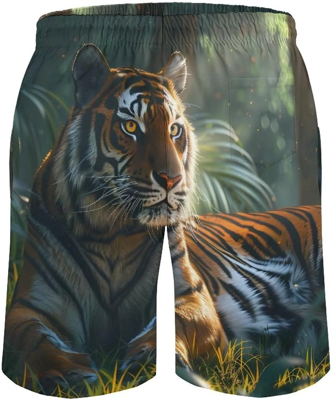 Tiger Men's Swim Trunks Quick Dry Board Shorts Breathable Summer Beach Shorts Bathing Suits