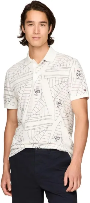 Tommy Hilfiger Men's Short Sleeve Casual Polo Shirts in Regular Fit with Sail Print Designs
