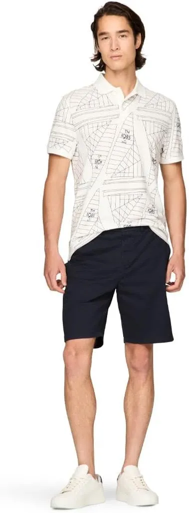 Tommy Hilfiger Men's Short Sleeve Casual Polo Shirts in Regular Fit with Sail Print Designs