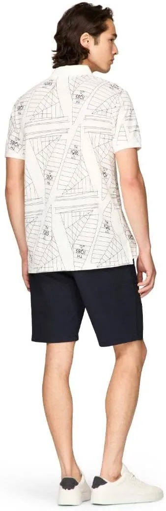 Tommy Hilfiger Men's Short Sleeve Casual Polo Shirts in Regular Fit with Sail Print Designs
