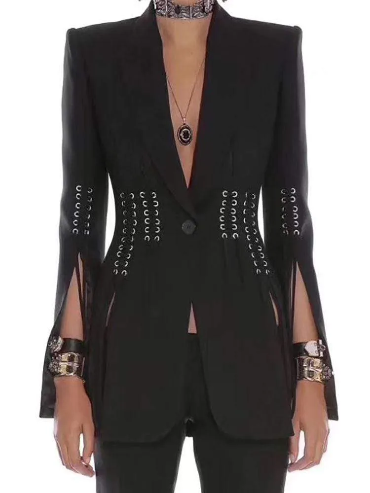 Trend Drawstring Black Tuxedo Dresses