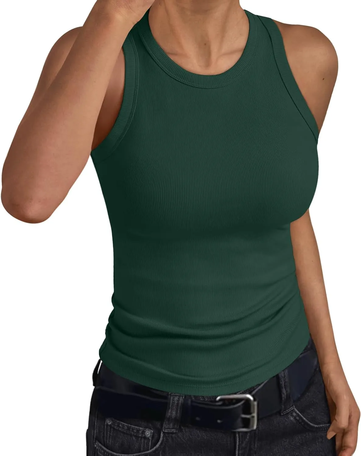 Trendy Queen Womens Tank Tops Summer Workout Racerback Ribbed Shirts Beach Vacation Outfits Spring Fashion Y2k Clothes