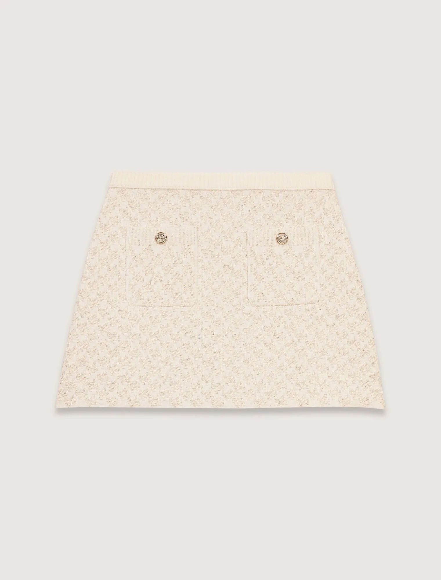 Tweed-effect knitted skirt