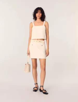 Tweed-effect knitted skirt