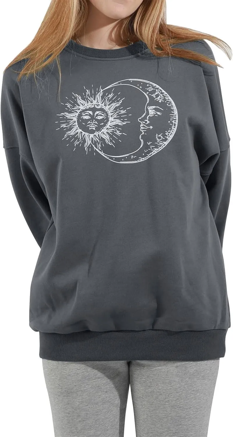 utcoco Womens Oversized Sweatshirts Graphic Long Sleeve Crewneck Loose Fit Casual Pullover Tops