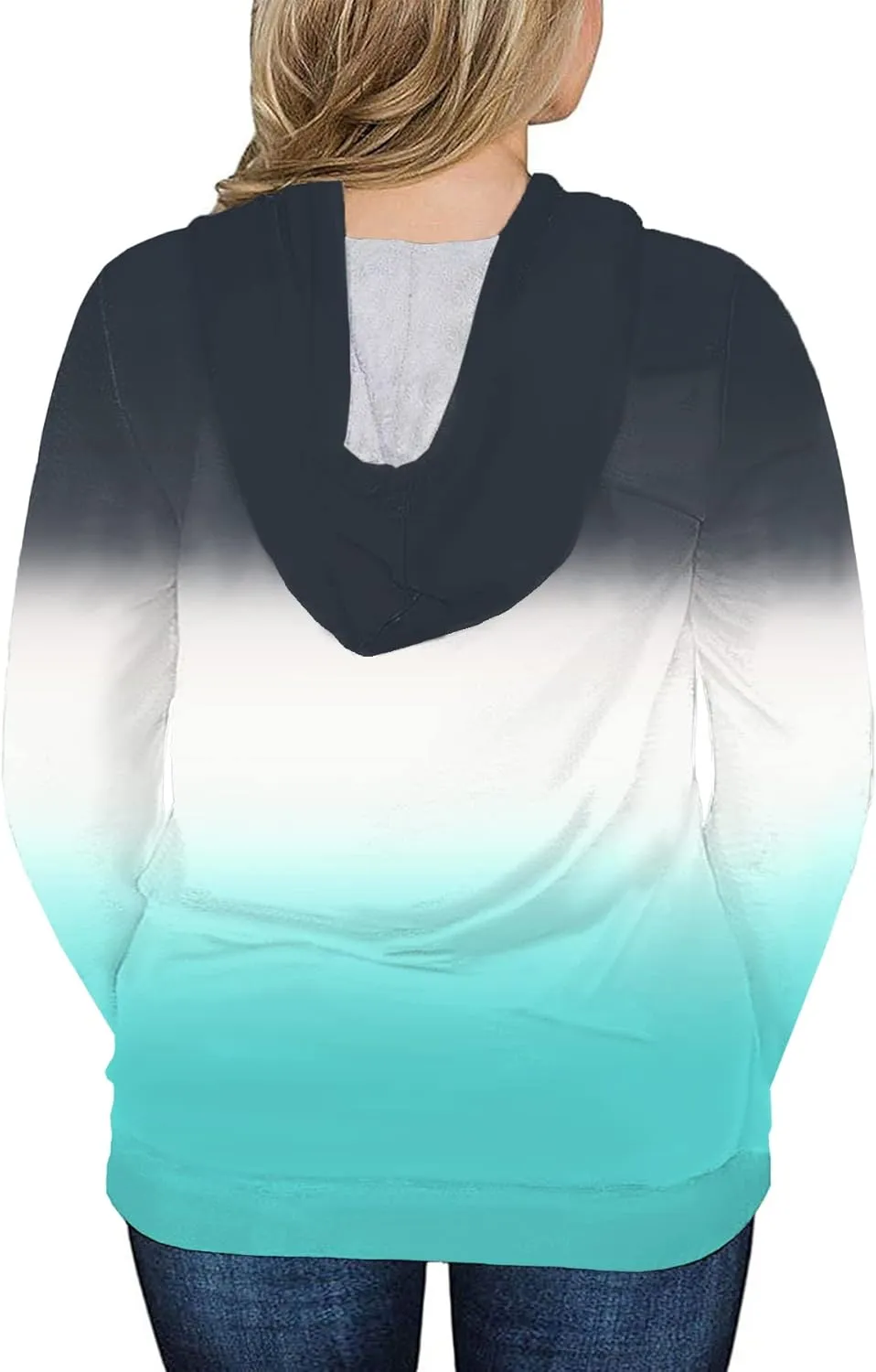 VISLILY Women-Plus-Size-Hoodies-Sweatshirts Color Block Tops with Pockets XL-4XL