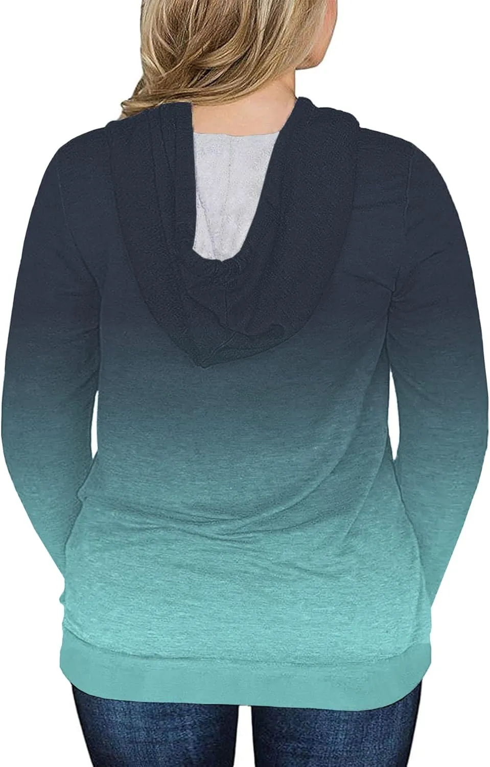 VISLILY Women-Plus-Size-Hoodies-Sweatshirts Color Block Tops with Pockets XL-4XL