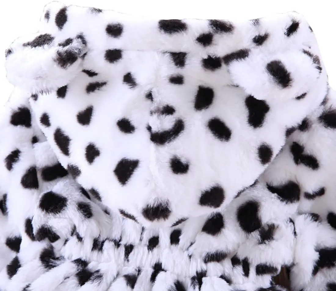 WEONEDREAM Toddler Girls Winter Fleece Coat Kids Hooded Faux Fur Jacket Baby Warm Outwear
