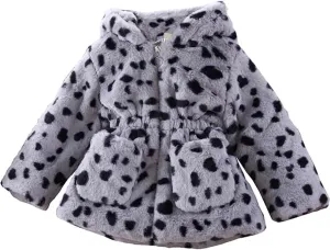WEONEDREAM Toddler Girls Winter Fleece Coat Kids Hooded Faux Fur Jacket Baby Warm Outwear