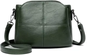 Women's Bags Retro Design Crossbody Bag Trend PU Leather Bucket Shoulder Bags Small Handbags(Gray)