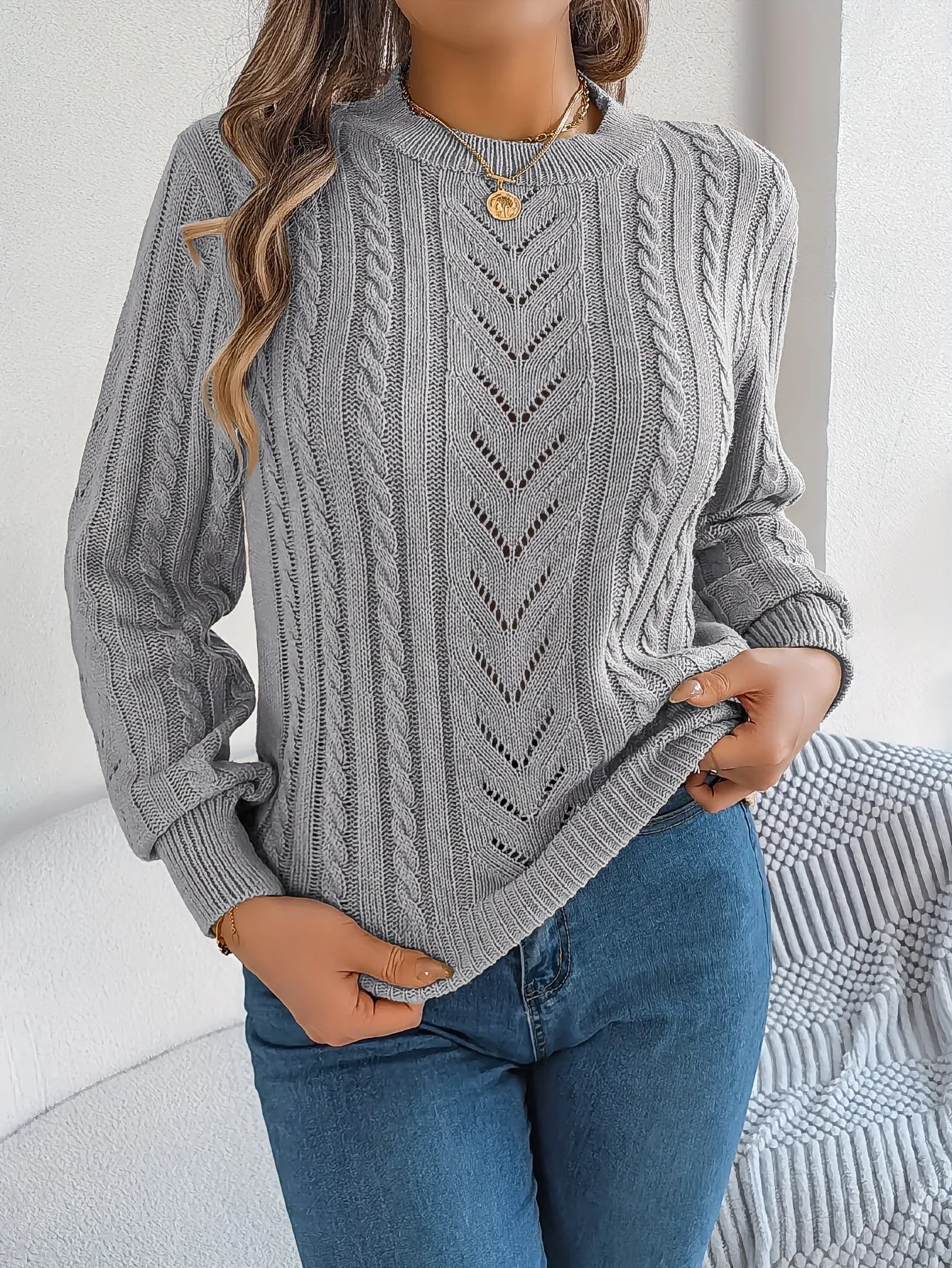 Women's Cozy Cable Knit Sweater