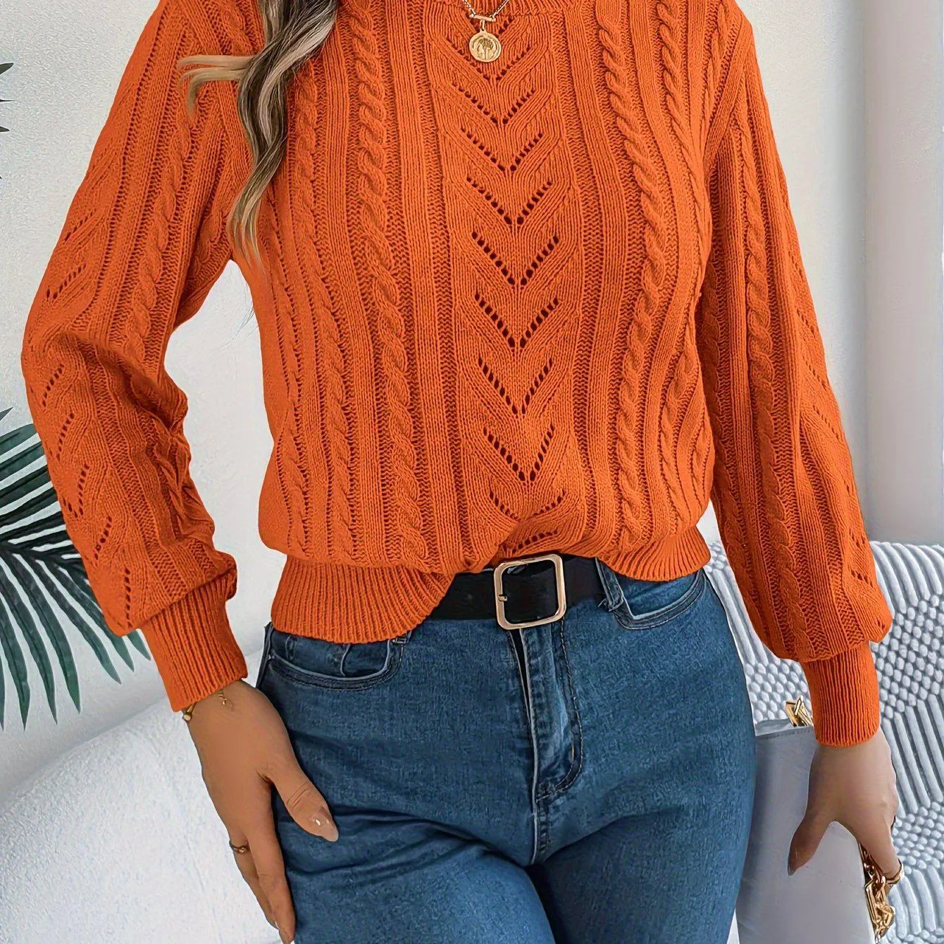 Women's Cozy Cable Knit Sweater