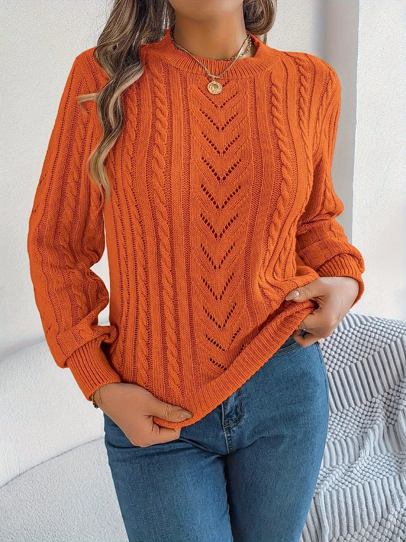 Women's Cozy Cable Knit Sweater