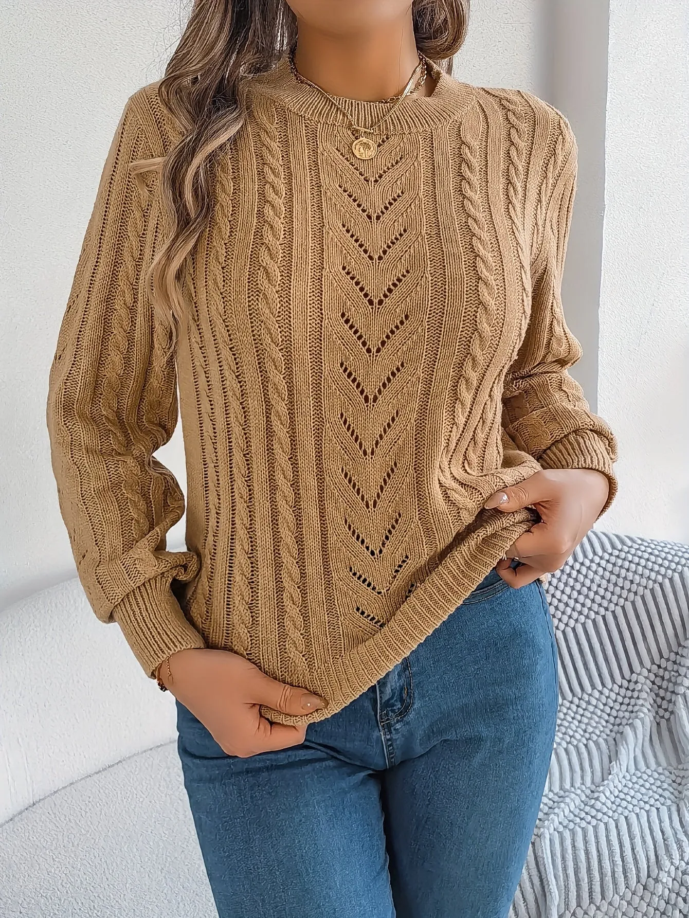 Women's Cozy Cable Knit Sweater