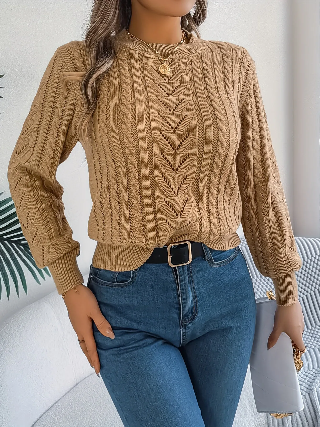 Women's Cozy Cable Knit Sweater