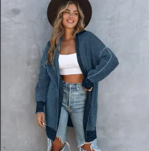 Women's Long-Line Open Front Cardigan Sweater