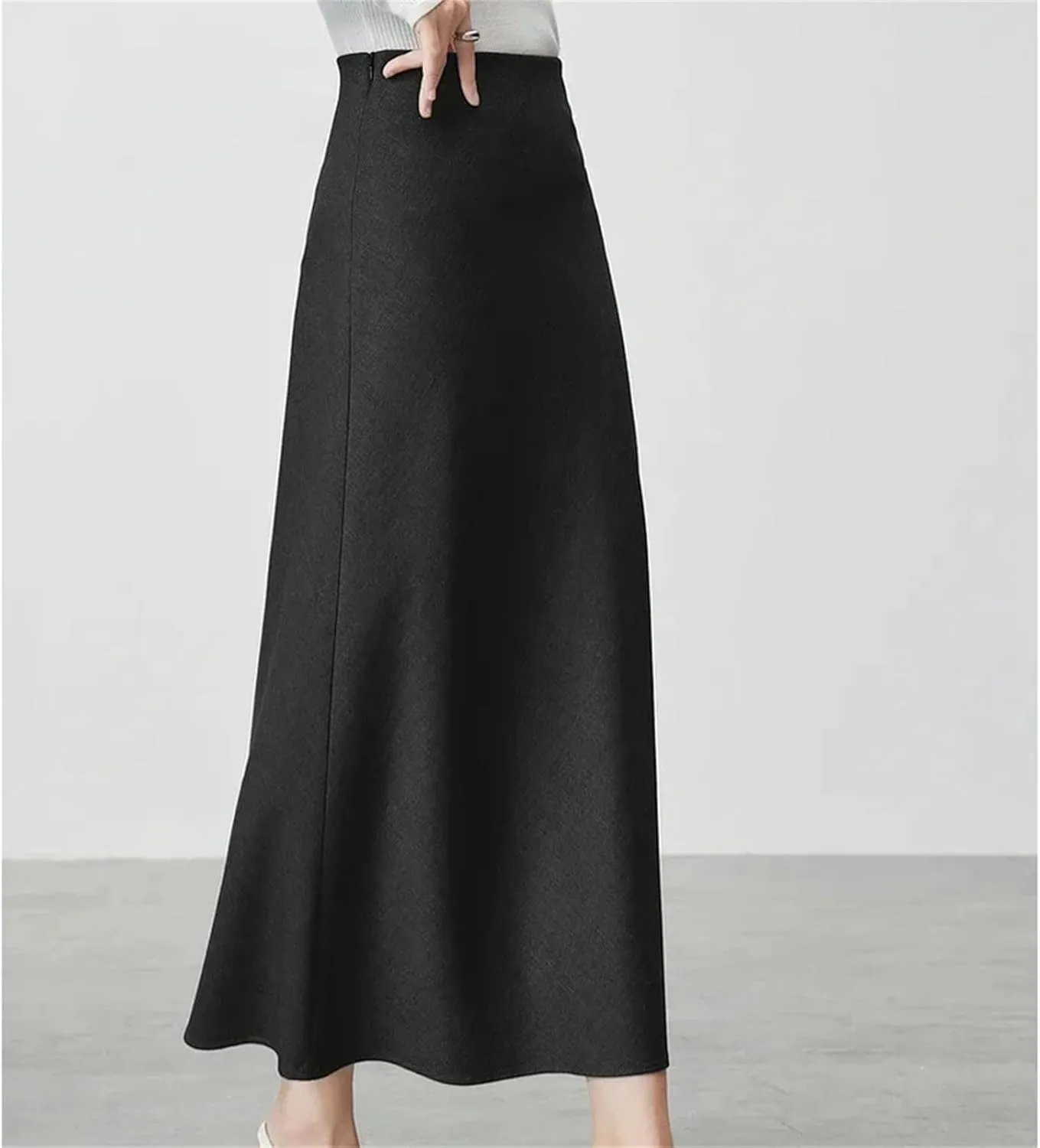 Women's Long Pencil Skirt  Elegant High Waist Elastic Office Lady Skirt Bodycon Skirt for Work Business