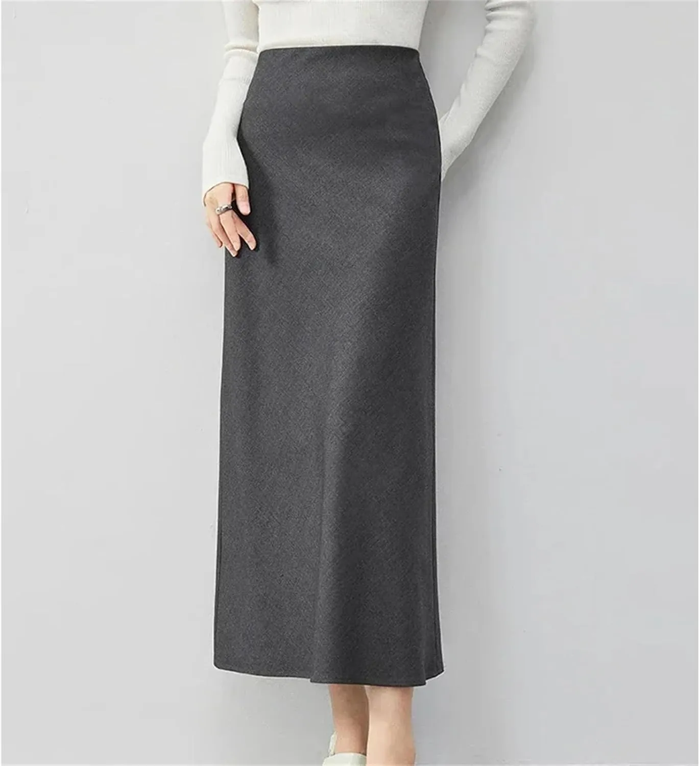 Women's Long Pencil Skirt  Elegant High Waist Elastic Office Lady Skirt Bodycon Skirt for Work Business