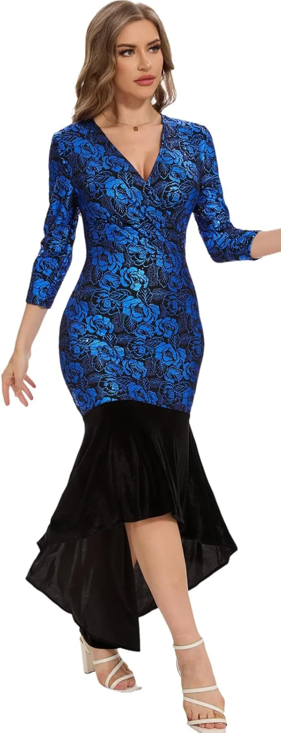 Womens Off Shoulder Formal Dresses Sparkly Gorgeous Golden Silk Embroidery Gowns and Evening Party Long Dress with Split