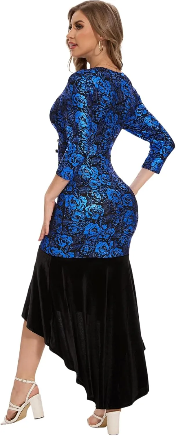 Womens Off Shoulder Formal Dresses Sparkly Gorgeous Golden Silk Embroidery Gowns and Evening Party Long Dress with Split