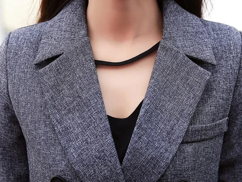 Women's Pant Suits Double Breasted Jacket and Pant Blazer