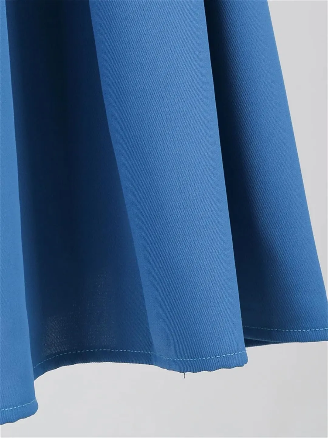 Women's Pleated Flared Skirt Solid Color Midi Skirts High Waist A-Line Skater Skirt