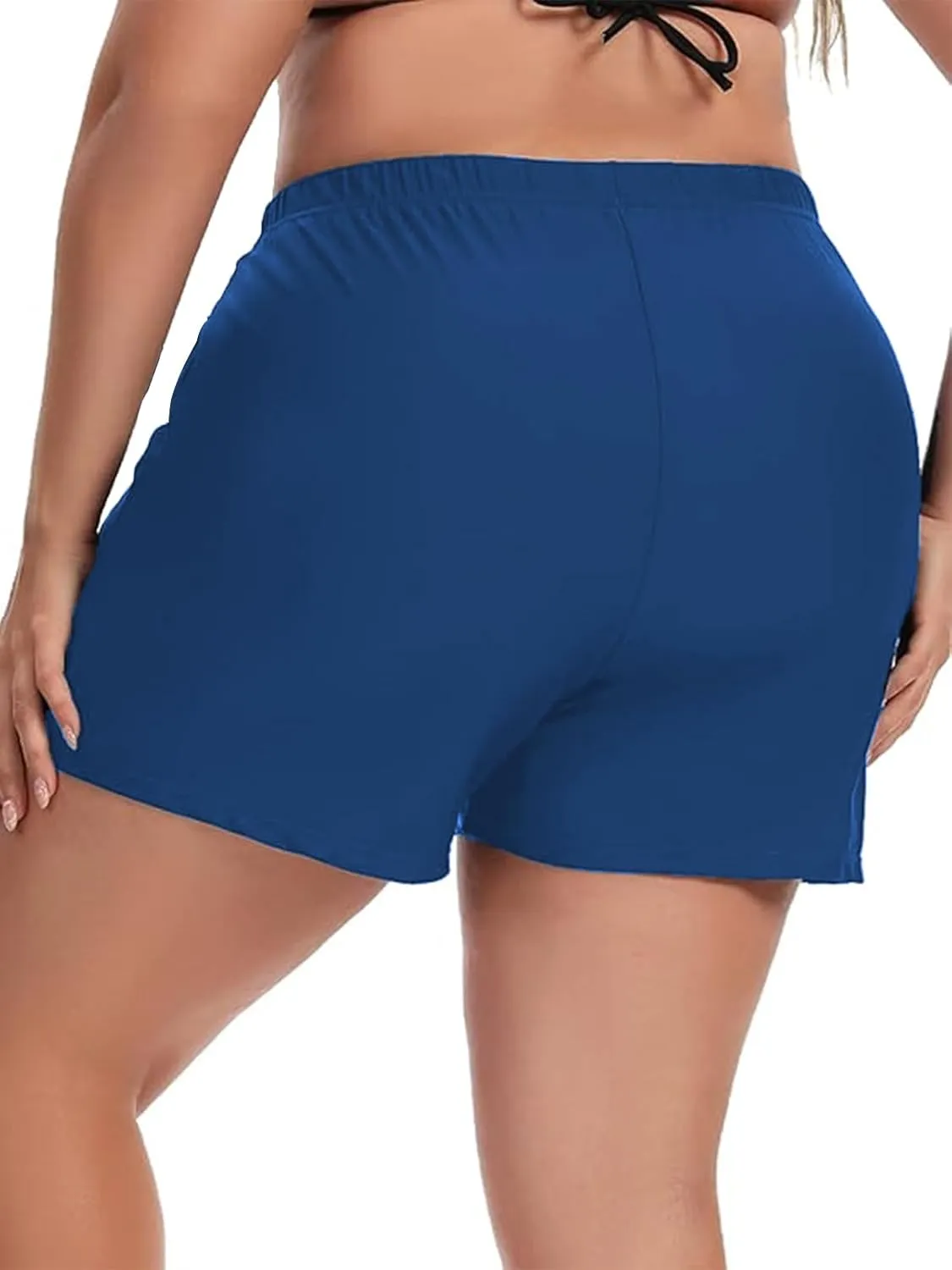 Women's Plus Size Swim Shorts High Waisted Bathing Suit Bottoms Long Swimsuit Board Short Tankini Trunks with Pocket