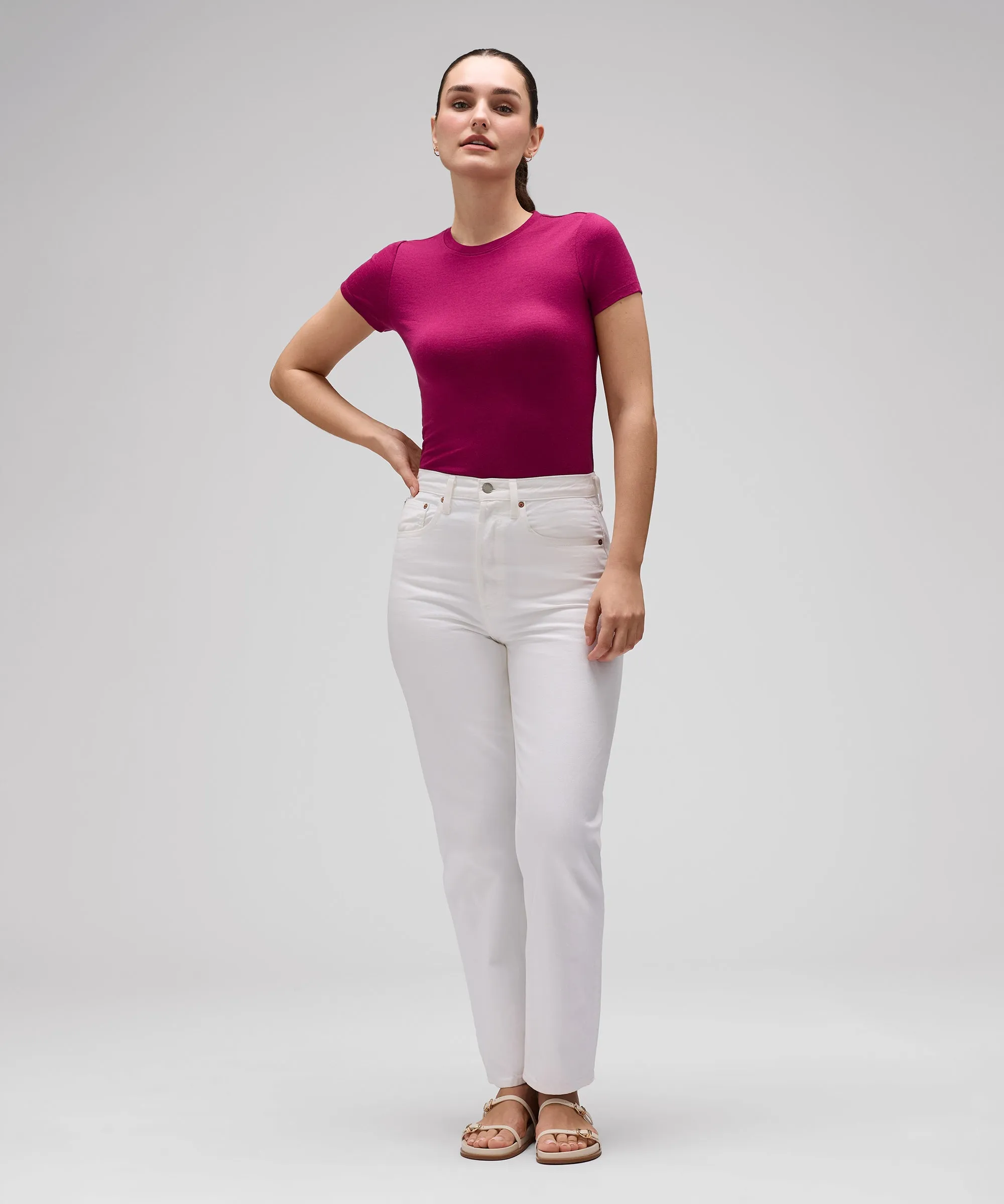 Women's Slim Merino Crew Neck T-Shirt