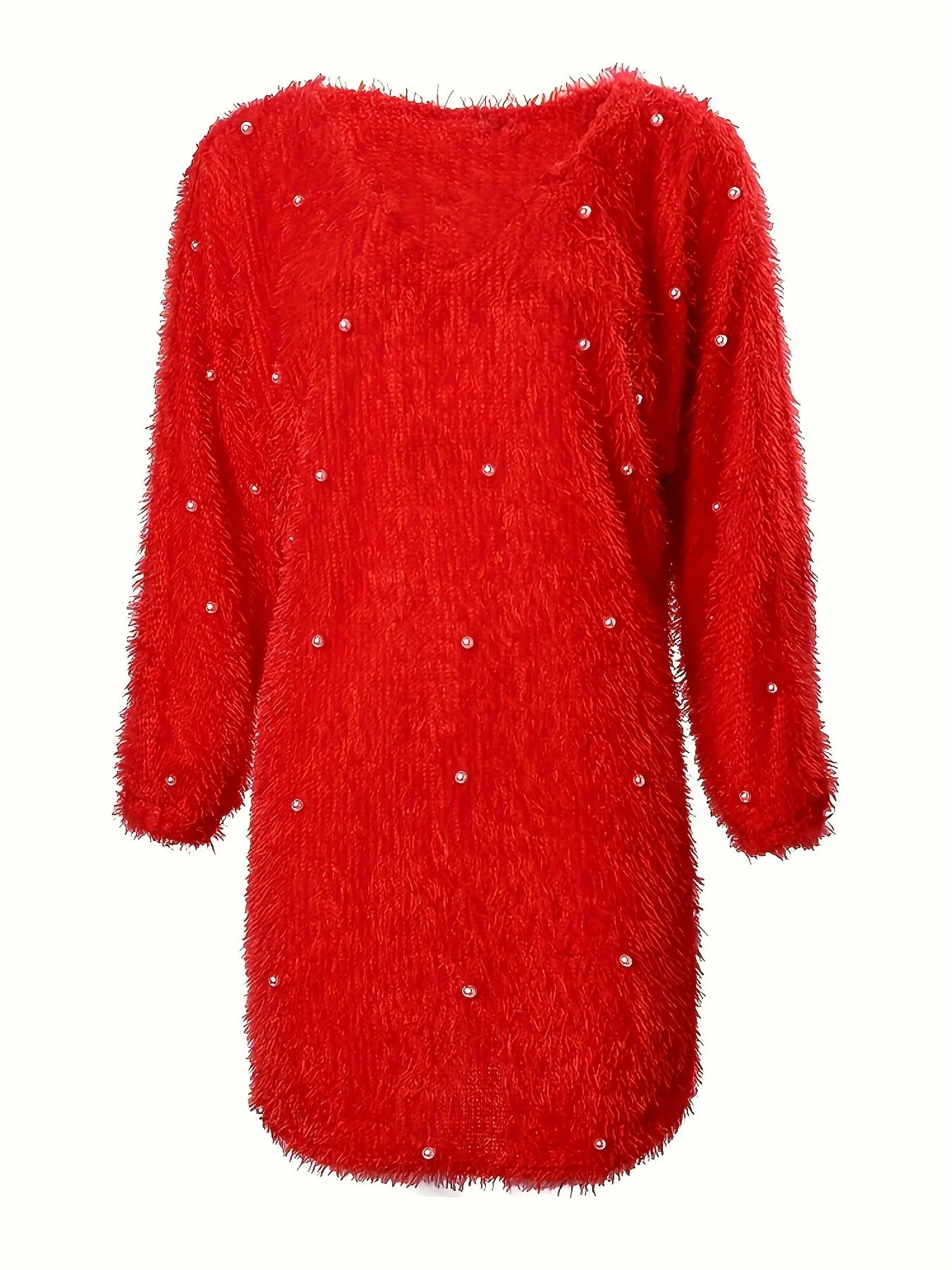 Women's V-Neck Polyester Blouse Dress, Elegant & Semi-Sheer, All Seasons.