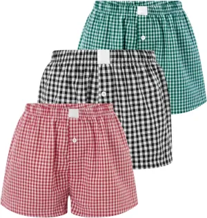 Womens Y2k Plaid Shorts Women Cute Lounge Pajama Sleep Comfy & Casual Gingham PJ Boxer Shorts
