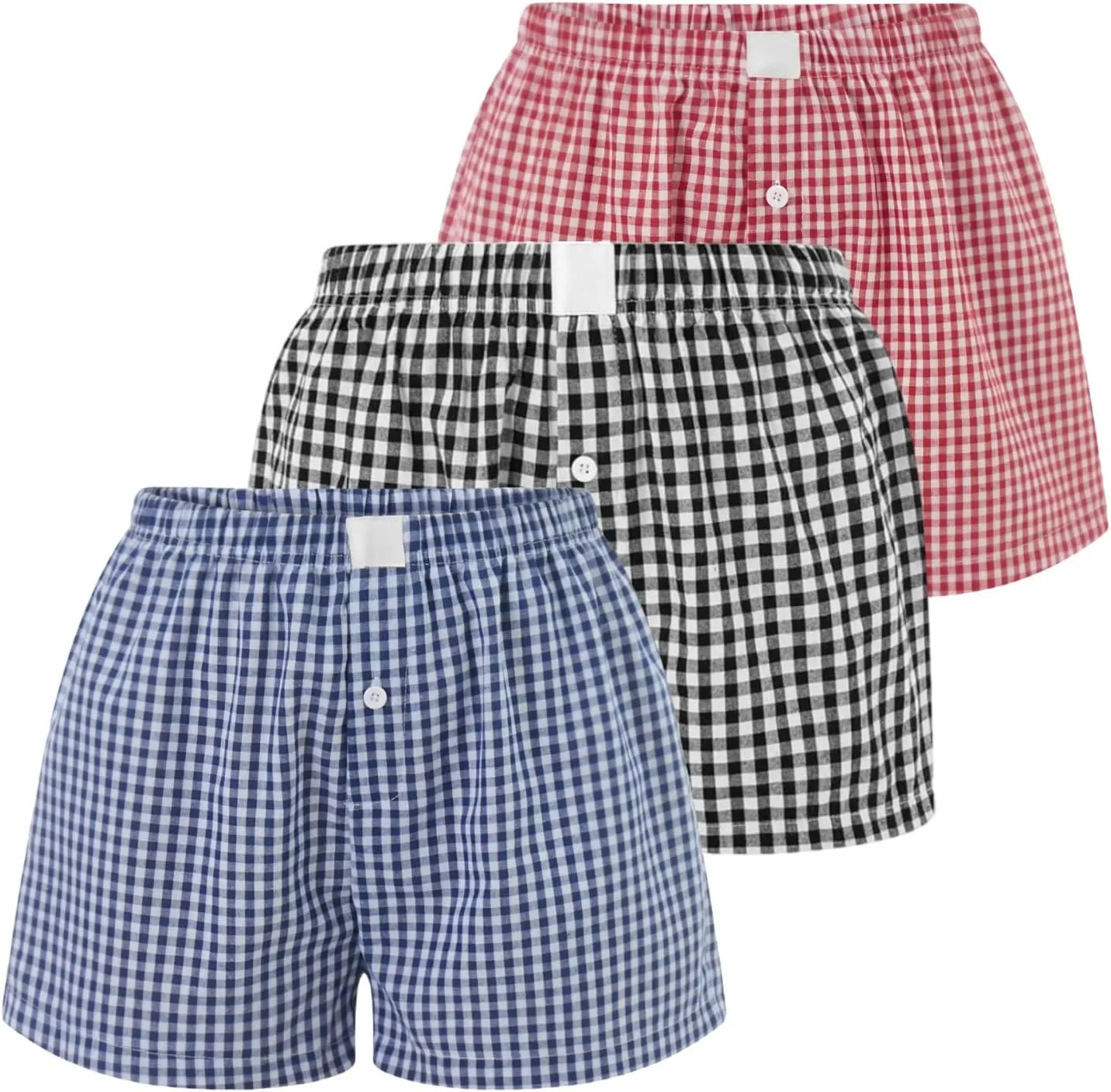 Womens Y2k Plaid Shorts Women Cute Lounge Pajama Sleep Comfy & Casual Gingham PJ Boxer Shorts