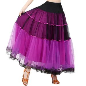 YESFASHION Swing Skirt Ballroom Dance Skirt Performance Dance Skirt