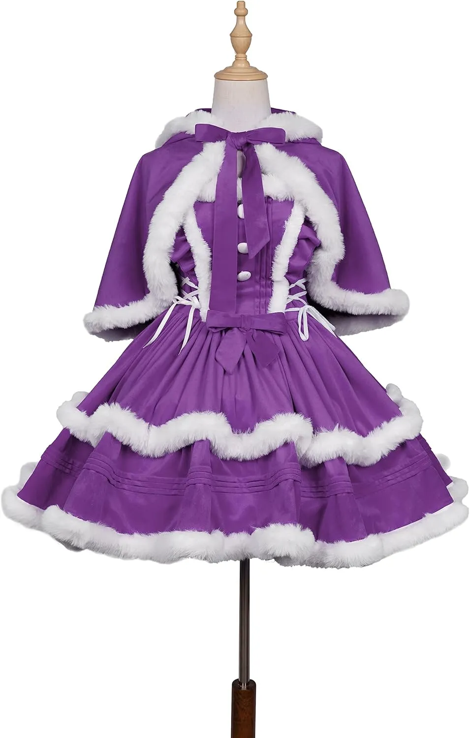 ZZEQYG Christmas Dresses for Women Solid Color Fashion Warm Halter Dress Suit with Cloak