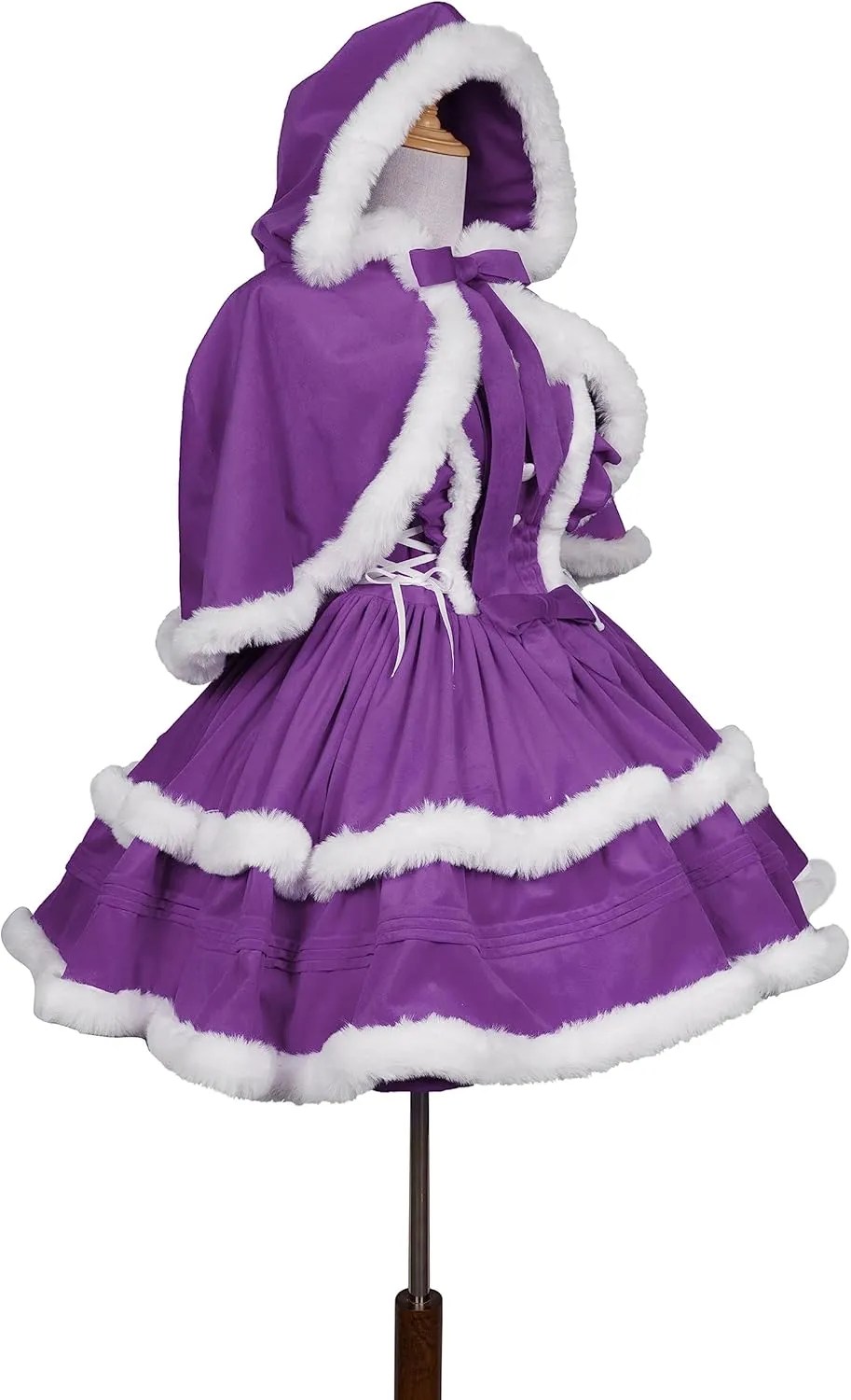 ZZEQYG Christmas Dresses for Women Solid Color Fashion Warm Halter Dress Suit with Cloak