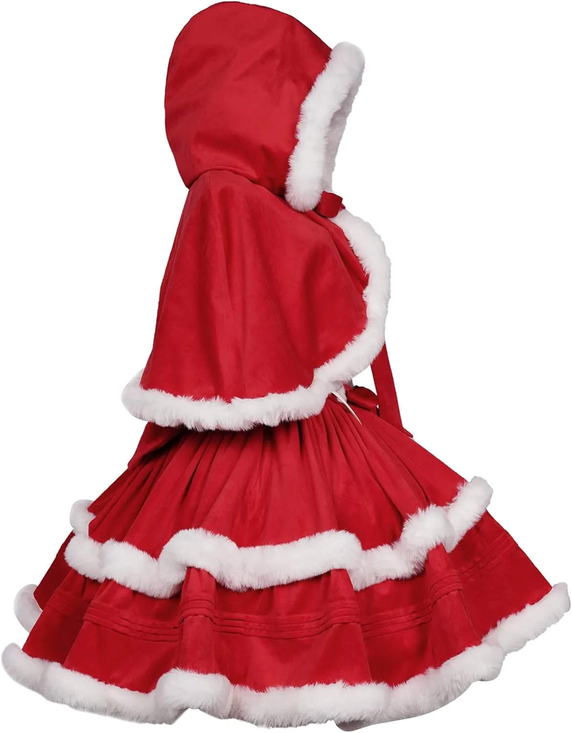 ZZEQYG Christmas Dresses for Women Solid Color Fashion Warm Halter Dress Suit with Cloak