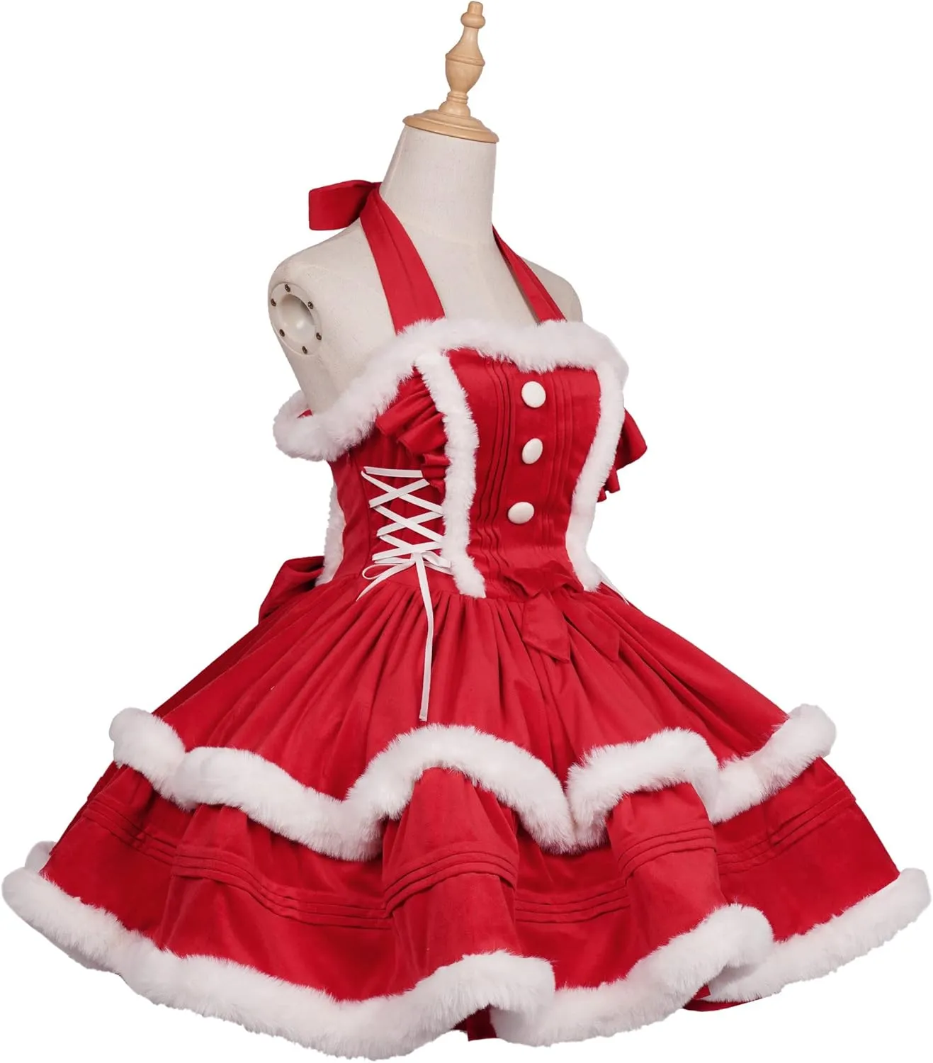 ZZEQYG Christmas Dresses for Women Solid Color Fashion Warm Halter Dress Suit with Cloak