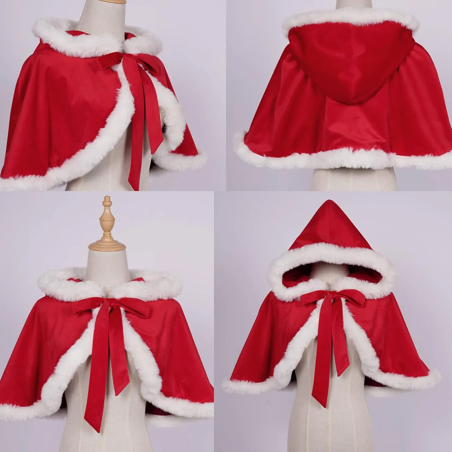ZZEQYG Christmas Dresses for Women Solid Color Fashion Warm Halter Dress Suit with Cloak